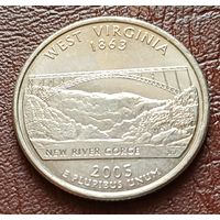 США 25 центов , Р   2005 Квотер штата Западная Вирджиния     ( 2-5-6 )
