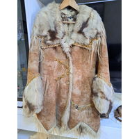 Дубленка стильная с толстым искусств.мехом внутри, р.44-46, б.у