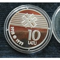 Латвия 2 республика 10 лат, 1993 75 лет Латвийской республике, KM# 19