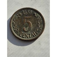 5 центов 1936 года. Литва - Первая Республика (1925 - 1938). Монета не чищена. 45247