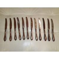 Ножи СССР мельхиоровые 12 штук одним лотом. Длина 21 см.
