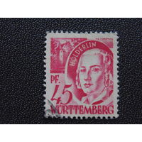 Вюртемберг. Германия. Французская оккупационная зона. 1945-1949 гг.