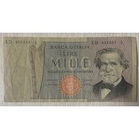 Банкнота 1000 лир 1980 год. Италия. Джузеппе Верди.