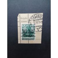 Польша 1918 Марка из серии с надпечаткой "Poczta Polska" на марках Германии выпуска 1914/1918 года (гашеная) Mi.7 тип II каталог 1.00 евро