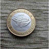 Werty71 Аргентина 2 песо 2012 30 лет войне за Фолкленды