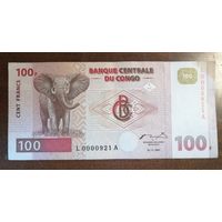Конго 100 франков 1997 г., "Красный слон", P:90, КРАЙНЕ РЕДКАЯ БОНА
