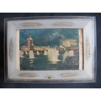 Шкатулка 'Всесоюзная сельскохозяйственная выставка' времен СССР (оргстекло, 18х12х4.5 см)