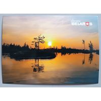 Серия "Планета Беларусь". Закат на болоте Ельня. Открытка, глянец