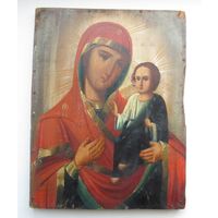 Все лоты с рубля.Икона старинная Божией Матери Смоленская,19 в.,28/21 см