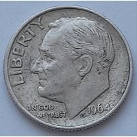 США 1 дайм 1964 года