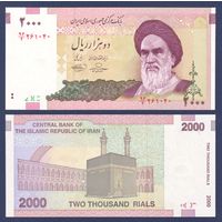 Иран, 2000 риалов 2005 - 2013 г, P-144d (аятолла Хомейни, святыня Кааба в Мекке), UNC