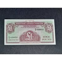 1 фунт  1962  года. Великобритания. Военный сертификат. UNC. Распродажа