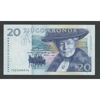 Швеция 20 крон 1991 года. Тип Р-61a. Состояние aUNC