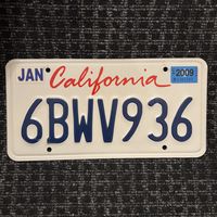 Автомобильный номер США Калифорния