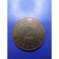 2 пфеннинга ФРГ 1990 D