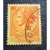 Марка Италии 10 лир