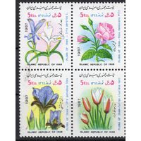 Иран 1987. Флора. Цветы  4марки сцепка (2201)