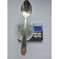 Чайная ложка, в блеске, ЛФ0 (Ленинградская ювелирная фабрика, 1960 год). Вес 27,58 грамм. Серебро 875, звезда. Не чищена. 15