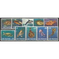 Сан-Марино. Морские животные. 1966г. Mi#869-78. Серия.