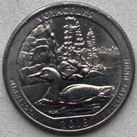 США 25 центов (квотер) 2018 г. D. Национальный парк Вояджерс. Штат Миннесота
