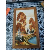 Картина с янтарем. 27,5см.на 16,5 см.