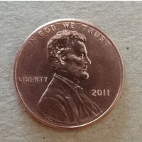 США 1 цент 2011 год , без отметки МД , KM# 468 ю