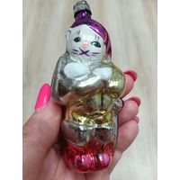 Елочные игрушки, стекло,кот в сапогах