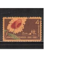 США-1961, (Мих.809) , гаш. , Штат Канзас, Флора(одиночка)