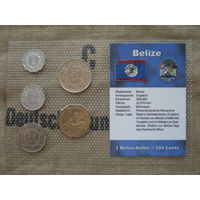 1, 5, 25, 50 центов, 1 доллар 1989-2007 Белиз набор