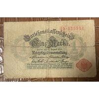 Банкнота 1 марка 1914 год. Германская империя.