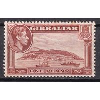 92.BrK. Великобритания. Колонии. Гибралтар. Георг VI.1P. 1938/49 гг. Mi.#108DX.