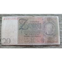Werty71 Германия 20 марок 1924 1929 банкнота Веймарская Республика Веймар