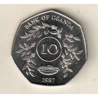 Уганда 10 шиллинг 1987