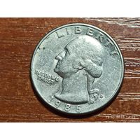 США 25 центов квотер 1986