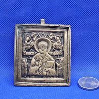 Старт с 1 Рубля !!! Икона литье плашка Пластика плакетка св.Николай чудотворец Оригинал!!!