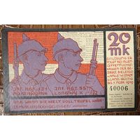 Банкнота 20 марок 1918 год. Билефельд. Веймарская республика.