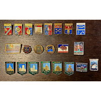 Значки СССР. Города. 22 штуки. Одним лотом.