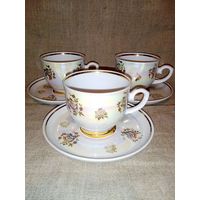 Три кофейные пары МФЗ одним лотом Чашка и блюдце+ бонус