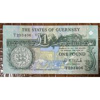 Банкнота Штат Гернси 1 фунт 1991–1995 год. Дэниел Де Лисл Брок. НЕ БЫЛА В ОБОРОТЕ.