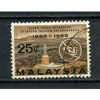 Малайзия - 1965 - 100-летие Международного союза электросвязи 25С - [Mi.12] - 1 марка. Гашеная.  (LOT Gw19)-T3P17
