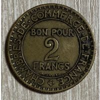 Монета 2 франка 1924 год. Франция