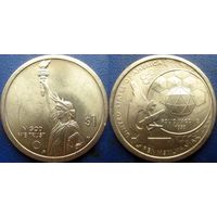 США. 1 доллар 2019. N3 Американские инновации. Вакцина против полиомиелита. Пенсильвания. Минтмарка  P.