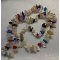 Винтажные бусы Микс из уральских камней.