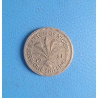 Нигерия 1 шиллинг 1961 год колония Британия Елизавета II