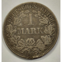 Германия 1 марка 1887 серебро 0,900 пр 5,5 гр.