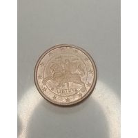 Литва 1 цент 2015 года .