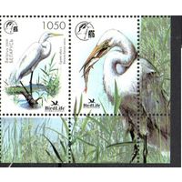 2008 Беларусь Фауна Птица года Белая цапля  марка + купон By-295 **