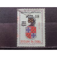 Индия, колония Португалии. Герб Альбекерке, надпечатка на марке 1958 г.