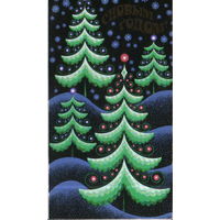 Подписанная двойная открытка 1977г. "С Новым годом! Елки" худ. М. Батищева