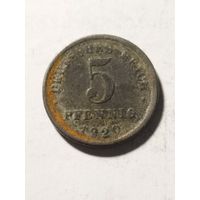 Германия 5 пфенинг 1920